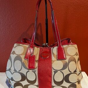 Coach Signature C Strip Carryall with Kisslock